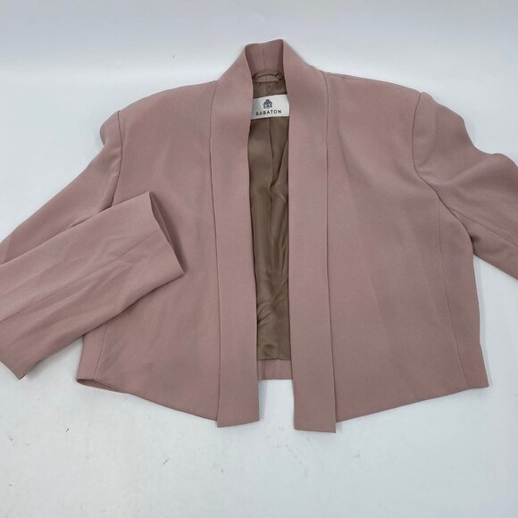 Babaton Pink Cropped Padded Shoulder Blazer | Women’s Size 0 - Picture 3 of 7